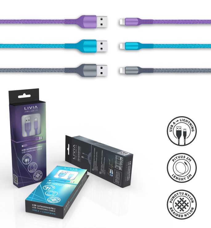 Latauskaapeli USB A - LIGHTNING 
 

